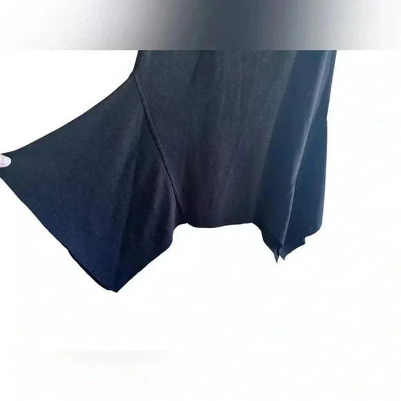 RONI RABL Black Knit Asymmetric Wide Dropped Sides Flared Hem Skirt Womens Small - Picture 6 of 9